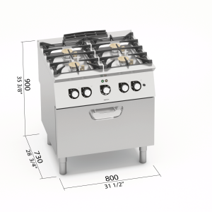 COCINA S700 CON AGUA+HORNO MOD. SG7F4+FE2