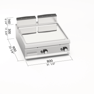 FRYTOP GAS LISO LX900 MOD. LXG9FL8-2/CPD