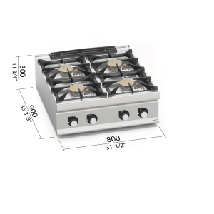 COCINA LX900 MOD. LXG9F4PSP "4x10Kw. GAS"