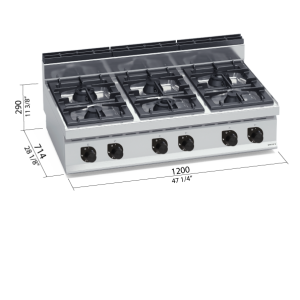 COCINA 700 MOD. G7F6B "6F GAS SOBREMESA"