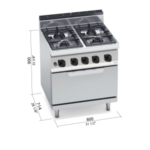 COCINA 700 MOD. G7F4+FG "4F+H 2/1 GAS"