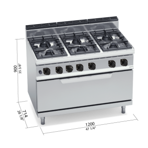 COCINA 700 MOD. G7F6+T "6F+H 3/1 GAS"