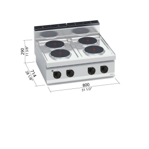 COCINA 700 MOD. E7P4B "4F RED. ELEC."