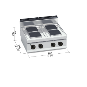 COCINA 700 MOD. E7PQ4B "4F CUA. ELEC."