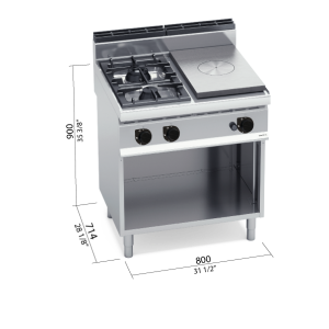 COCINA 700 MOD. G7T4P2FM "2F+PLANCHA R. GAS"