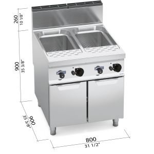 CUECE PASTAS 900 MOD. G9CP80 "40+40 L/S GAS"