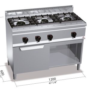 COCINA 600 MOD. G6F3H12+FG1 "3F+H 1/1 GAS"